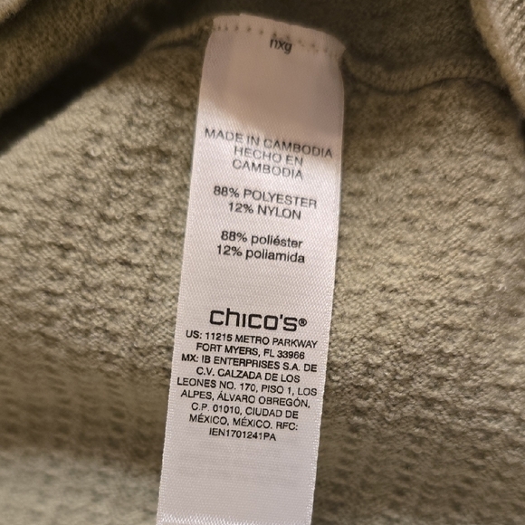 Chico's Green Boxy Ribbed Sweatshirt Tunic - Picture 10 of 12